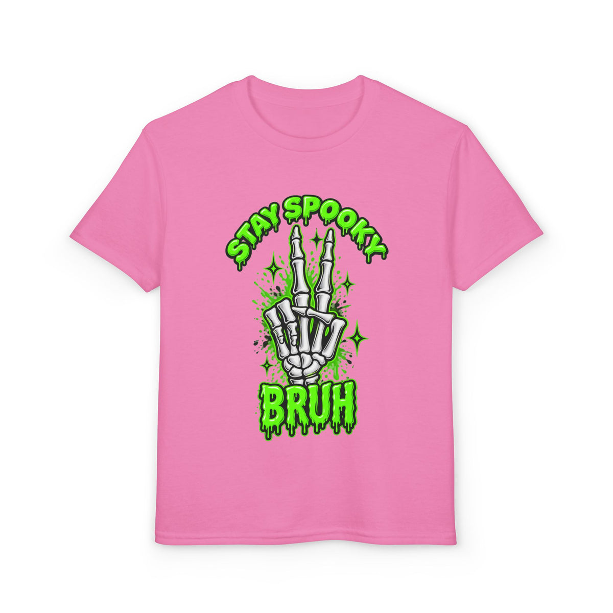 Stay Spooky Bruh T-Shirt | Skeleton Hand Halloween Graphic