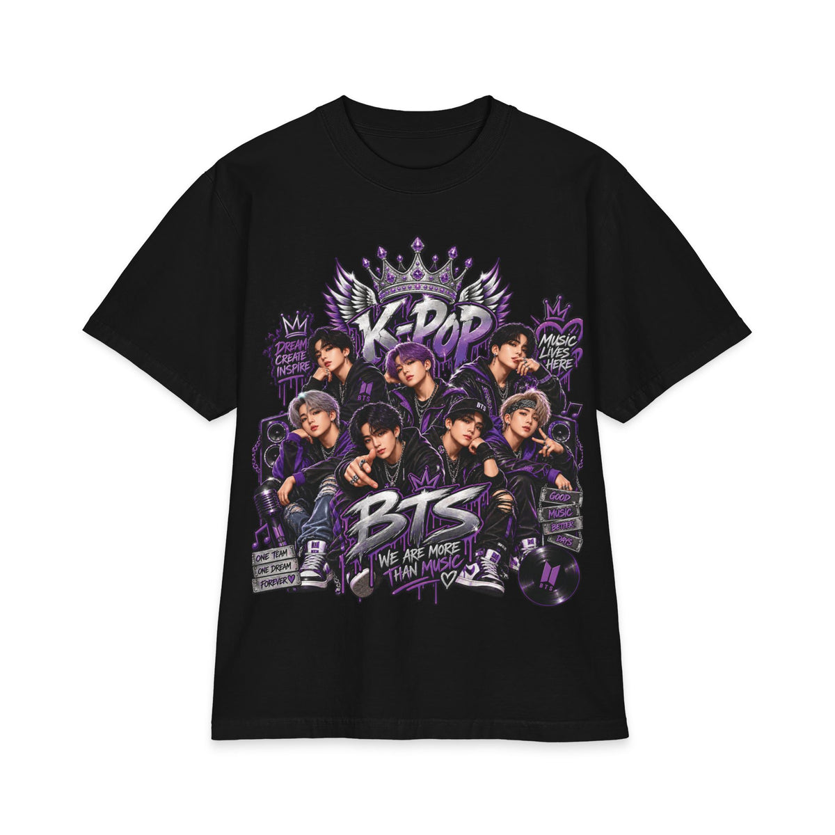 BTS K-Pop Band Graphic Tee | KPOP Members Portrait T-Shirt
