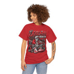 Legends Never Die skull streetwear T-shirt | Detroit city skyline, red black graphic tee